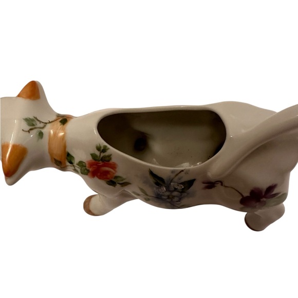 Ceramic Cow Creamer Pitchers Set of 2 Hand Painted Floral Farmhouse Home Decor - Picture 9 of 12